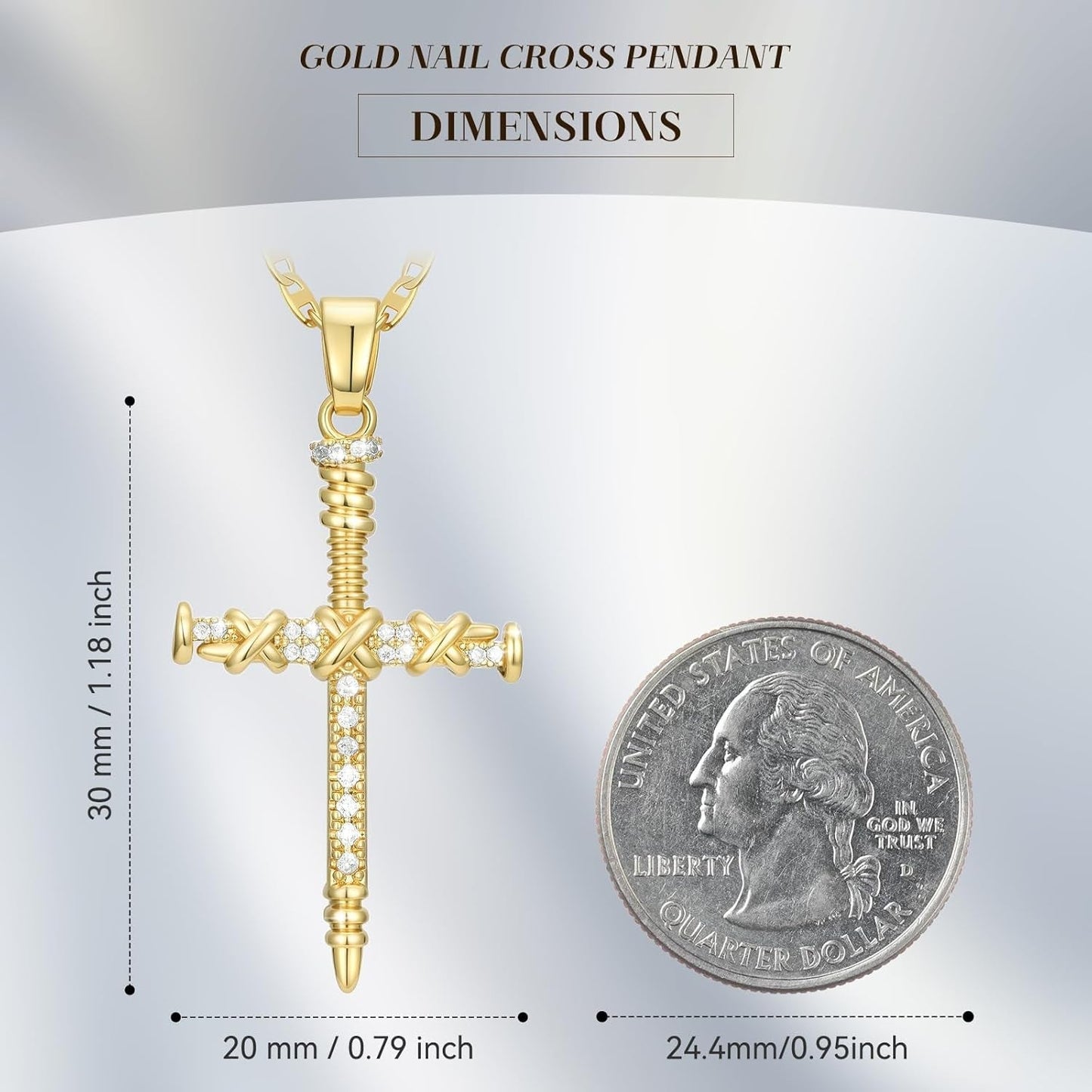 14K Gold Cross Necklace for Women Elegent Gold Cross Pendant Necklace Religious Jewelry Gift