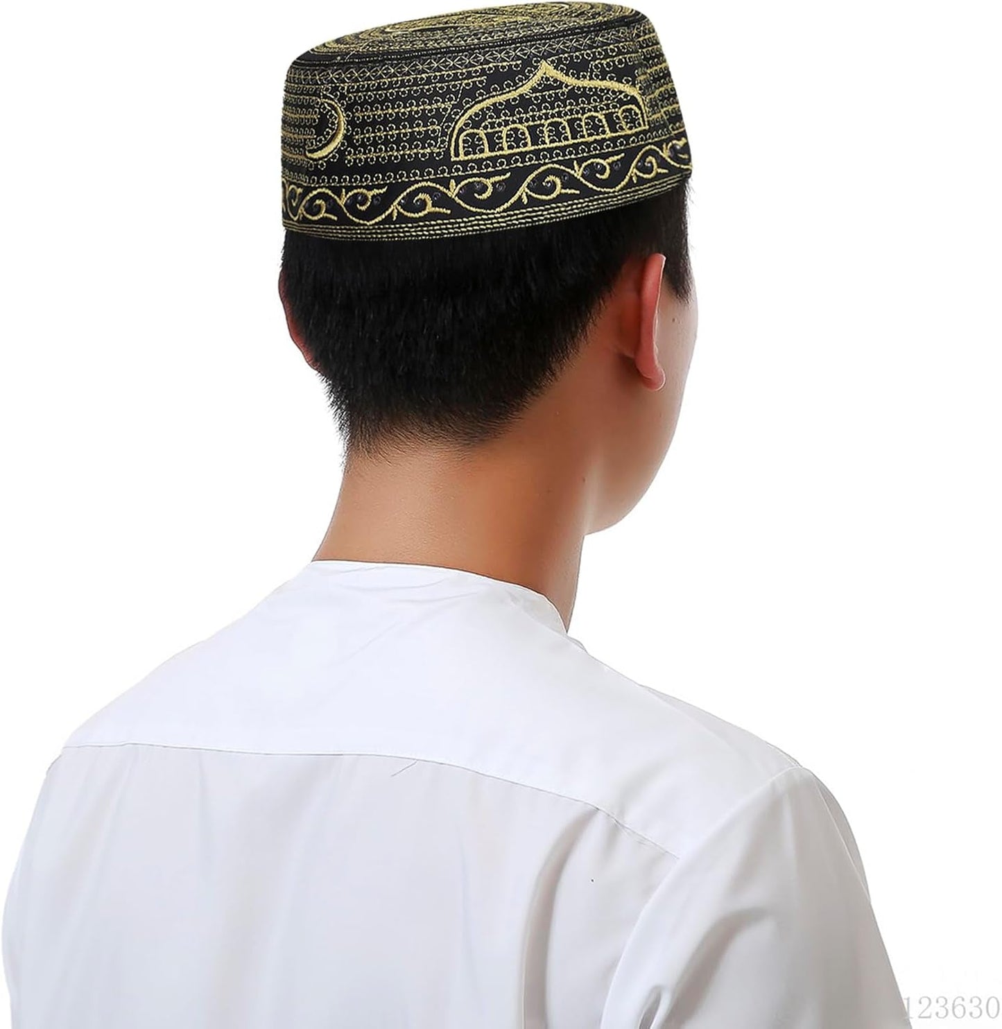 Islamic Men Prayer Kufi Hat Muslim Arabian Embroidered Skull Cap Arab Indian Religious Praying Cap Ramadan Eid Gift