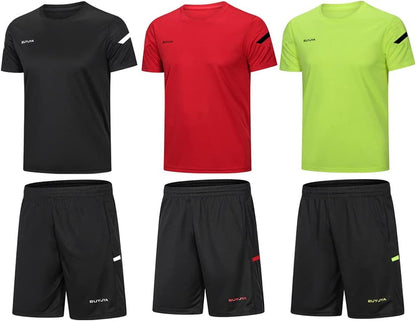 Men'S Workout Clothes Athletic Shorts Shirt Set 3 Pack Basketball Football Training Running Gym Christmas Gifts - WORLD TIME VISITS