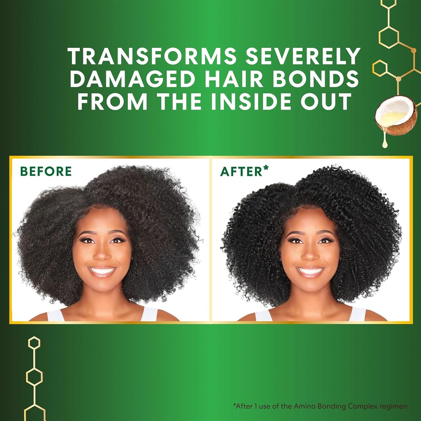 Amino Bonding Complex Hair Oil, Healing Treatment with Coconut Oil & Vitamin E, Heat Protectant, anti Frizz, Adds Shine, Strengthens & Protects Hair Growth, All Hair Types, 4 Fl Oz