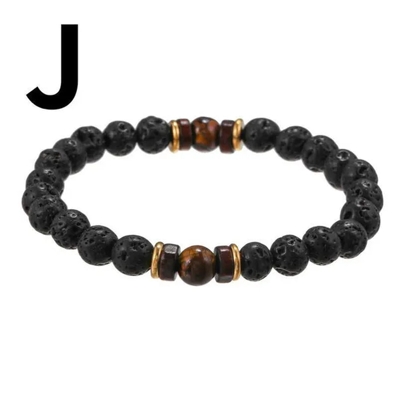 Luxury Fashion Men'S Creative Bead Bracelet Handwoven Adjustable Natural Stone Bead Bracelet Hip Hop Bracelet Men'S Jewelry Party Anniversary Gift Christmas Gift Jewelry