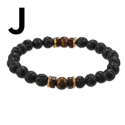 Luxury Fashion Men'S Creative Bead Bracelet Handwoven Adjustable Natural Stone Bead Bracelet Hip Hop Bracelet Men'S Jewelry Party Anniversary Gift Christmas Gift Jewelry