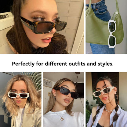 Rectangle Sunglasses for Women Men Trendy Retro Fashion Sunglasses UV 400 Protection Square Fram