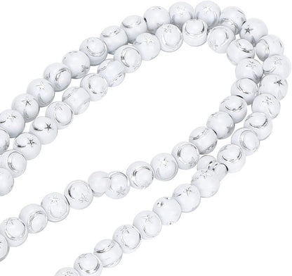 Islamic Prayer Beads, Muslim Rosary Beads 99 Grains Resin Gilding Religious Article Islam Prayer Rosary Beads Islamic Necklaces (White)