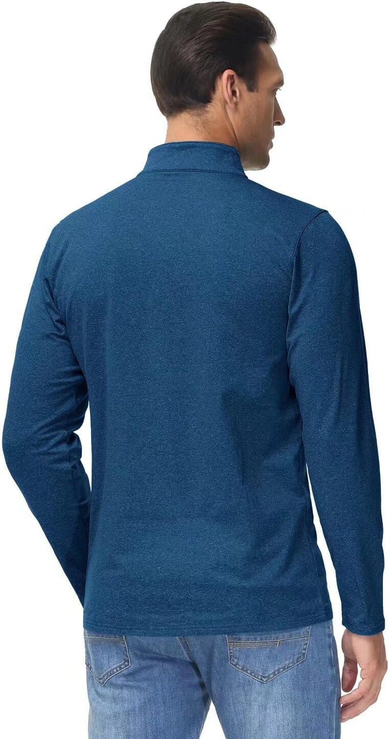 Men'S Quarter Zip Pullover Premium Fleece Lined Heather Long Sleeve Golf Shirts Midweight 1/4 Half Zip Sweatshirts