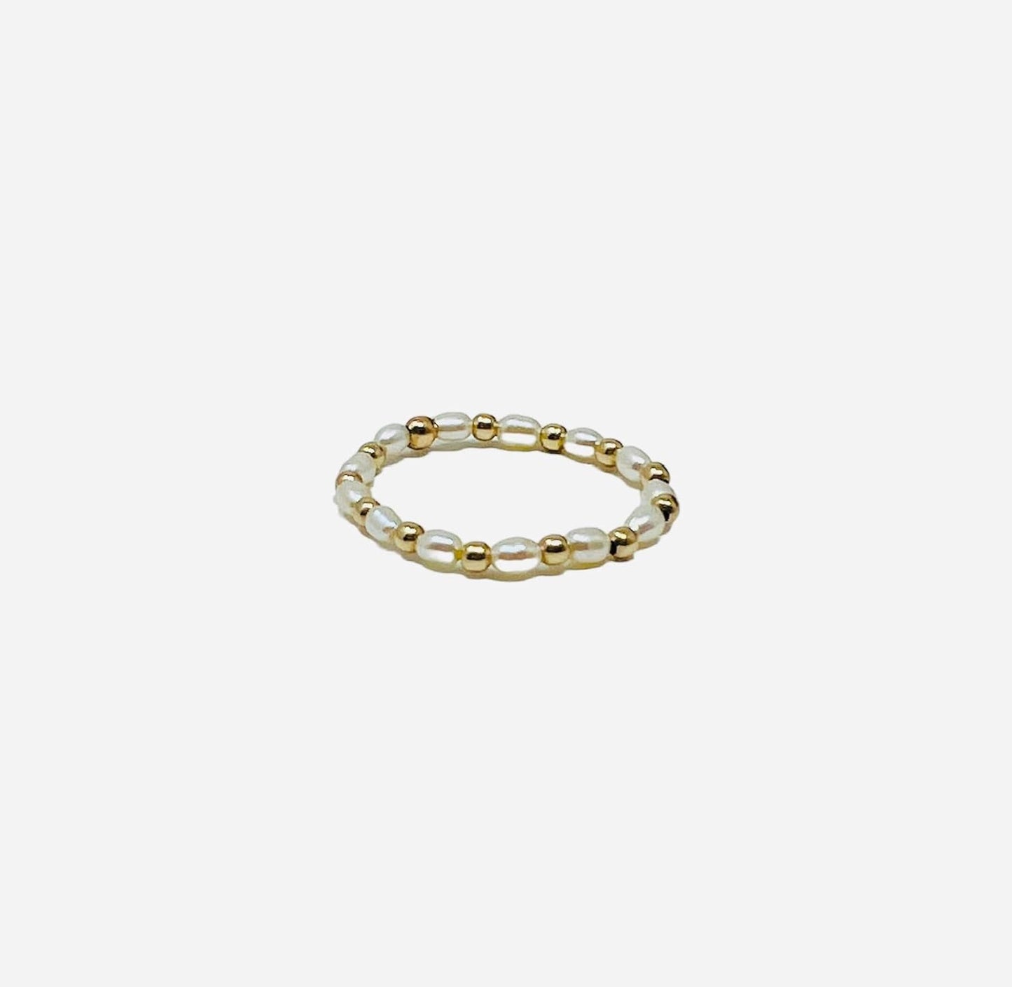 Gold Fill Cultured Freshwater Pearl Eternity Ring Also in Sterling Silver