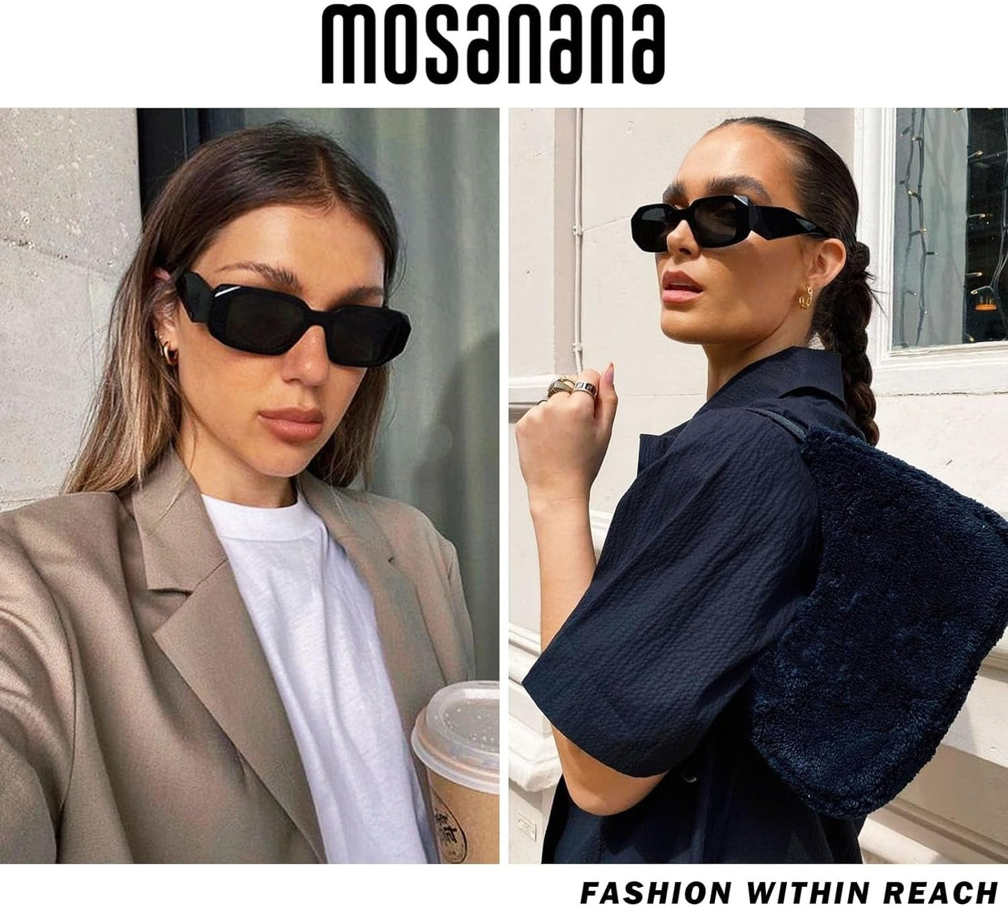 Trendy Rectangle Sunglasses for Women Men-Goulding