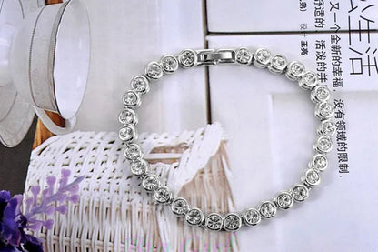 Silver Color 16ct Simulated Diamond Tennis Bracelet