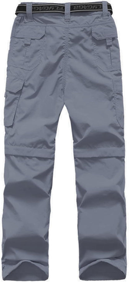 Boy’S Scout Pants Convertible Hiking Quick Dry Zip off Pants Outdoor Climbing Casual Trouser Kids Youth Cargo Pants