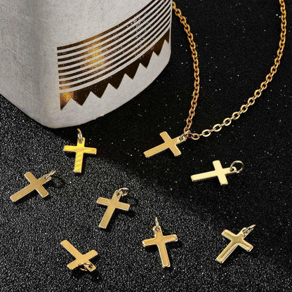 10 Pcs Craft Supplies Real 18K Gold Plated Beads Charms Pendants Cross Charms for Jewelry Making Crafting