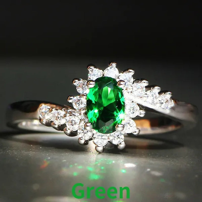 Exquisite Natural Sapphire Gemstones Opal Birthstone Bride Princess Wedding Engagement Strange Ring Size 5 6 7 8 9 10 11