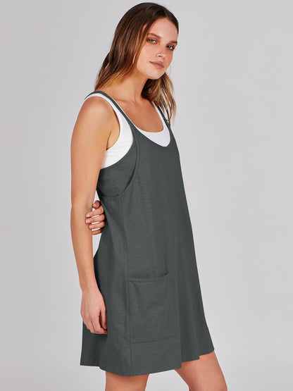Women Summer Mini Romper Dress Workout Tennis Active Sports Athletic Outfits Built in Shorts Trendy Vacation