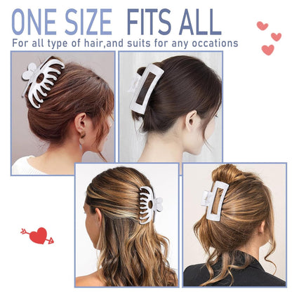 Hair Clips for Women 4.3 Inch Large Hair Claw Clips for Women Thin Thick Curly Hair, Big Matte Banana Clips,Strong Hold Jaw Clips,Clear1