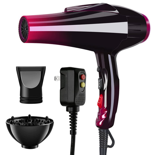 Professional Hair Dryer with Blue Light Far Infrared Negative Ionic 3500W Blow Dryer Fast Drying Heat Hairdryer Powerful Home Salon Hair Dryers with Attachment - WORLD TIME VISITS