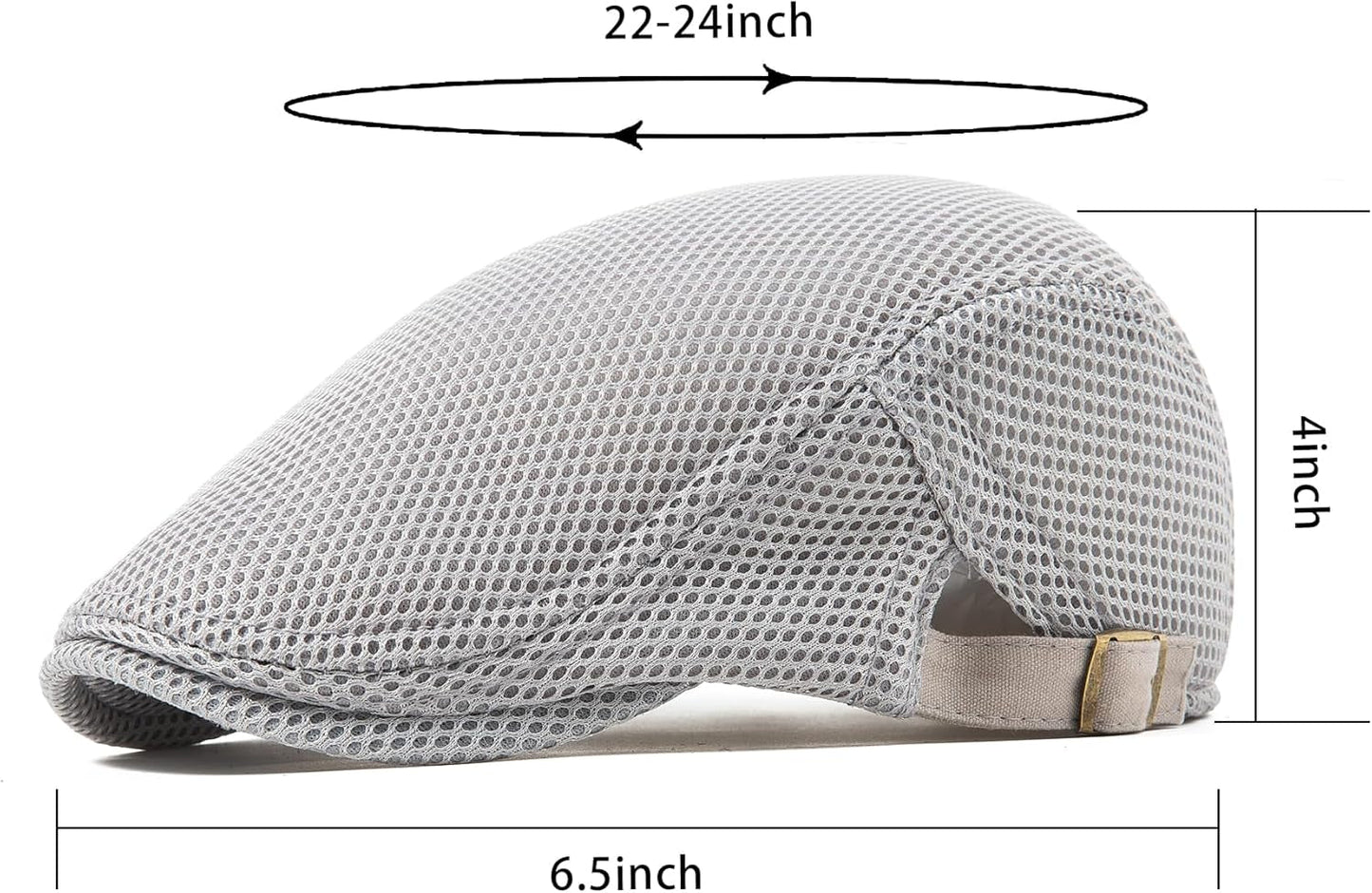 Men'S Breathable Mesh Summer Hat Adjustable Newsboy Beret Ivy Cap Cabbie Flat Cap Gatsby Driving Hunting Hats
