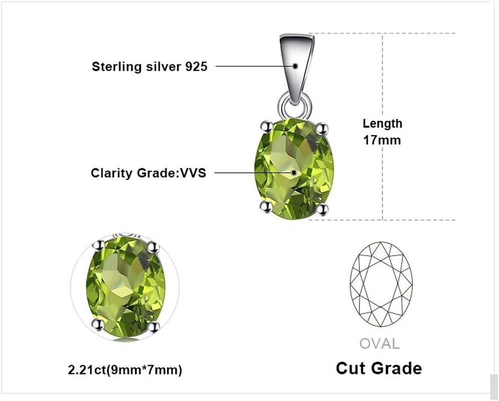 Natural Gemstone Garnet Peridot Amethyst Citrine Blue Topaz Birthstone Solitaire Pendant Necklace Jewelry Set, 14K Gold Plated 925 Sterling Silver Necklaces for Women, 18 Inch Box Chain