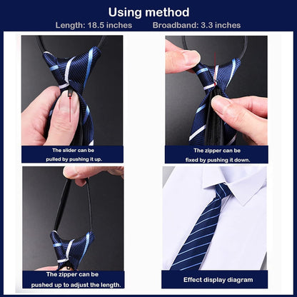 Mens Ties, Mens Zipper Ties Neckties for Men, Silky Zip up Ties, Men'S Pretied Ties Set