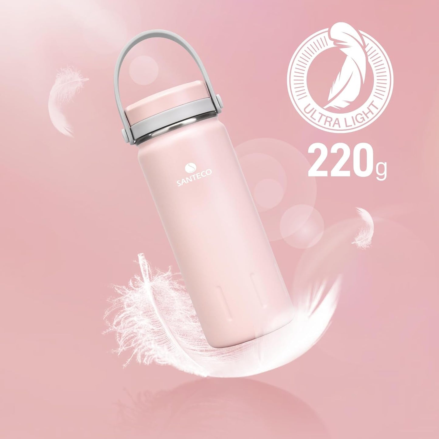 13Oz Wide Mouth Vacuum Insulated with Handle, Stainless Steel Water Bottle with Leakproof Sloseable Lid for Cold Water Drinks, Sports, Travel, Car and Yoga - WORLD TIME VISITS