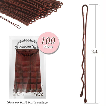 Large Bobby Pins for Brown Blonde Hair, 100 PCS 2.4" Bobby Pins for Women Hair Styling with All Hair Types
