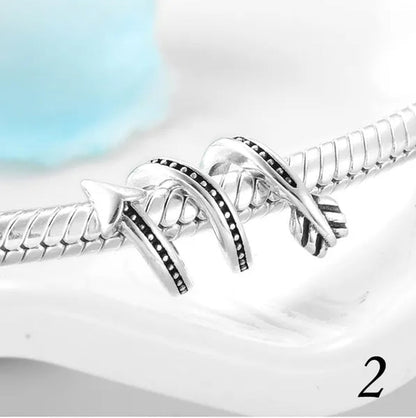 925 Sterling Silver Pink Sister Infinity Love Car Camera Charm Fit Charms Bracelets DIY for Jewelry Making