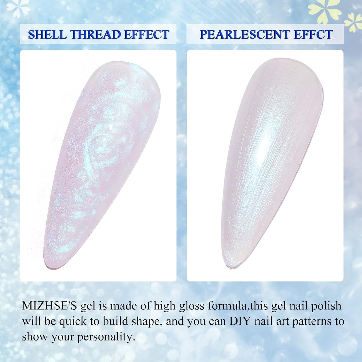Pearl Gel Nail Polish, Glitter Drawing Mermaid Gel Polish Shell Thread Shimmer Iridescent Nail Gel Soak off Gel Polish for Salon at Home DIY Manicure - WORLD TIME VISITS