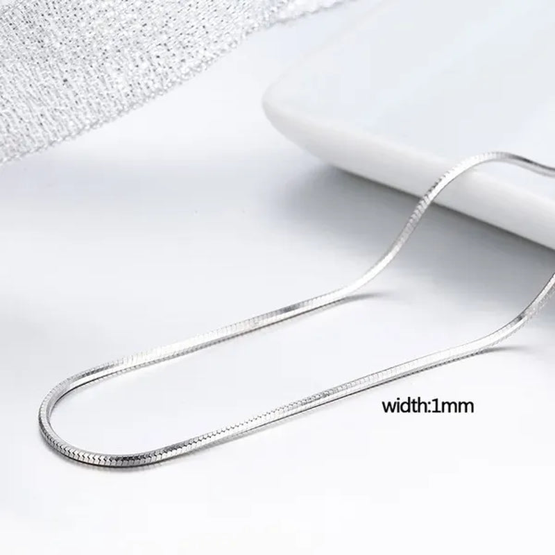 Best Ladies Chain Necklace Solid Surface Filled with 18K Gold and Italian 925 Sterling Silver Jewelry Figaro Snake Chain Necklace Fine Jewelry Length: 16-30 Inches