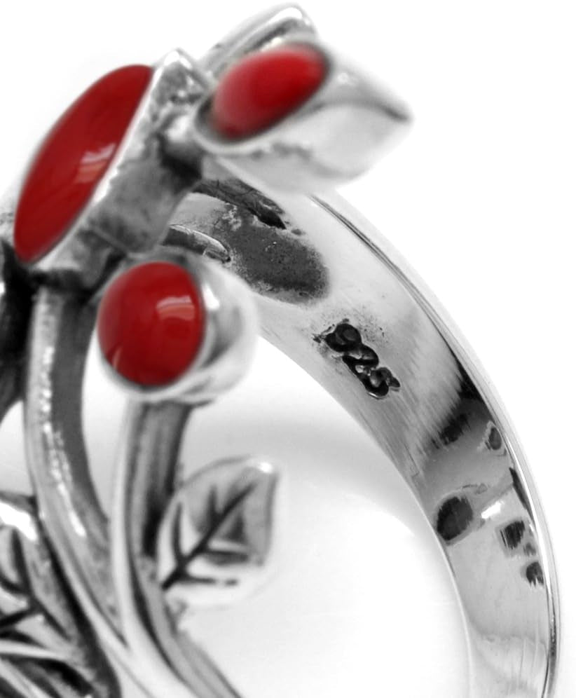 925 Sterling Silver Leaf Vintage Style Ring
