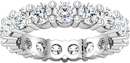5 Carat (Ctw) 14K White Gold round Diamond Ladies Eternity Wedding Anniversary Stackable Ring Band Luxury Collection (D-E Color VS1-VS2 Clarity) - WORLD TIME VISITS
