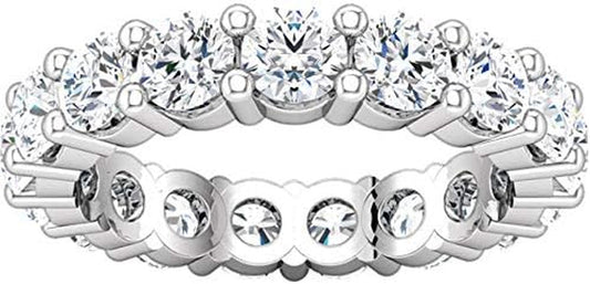 5 Carat (Ctw) 14K White Gold round Diamond Ladies Eternity Wedding Anniversary Stackable Ring Band Luxury Collection (D-E Color VS1-VS2 Clarity) - WORLD TIME VISITS
