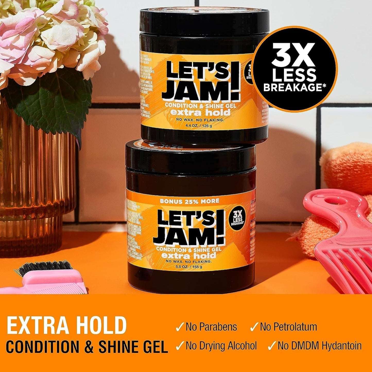Let'S Jam! Shining and Conditioning Hair Gel by Dark and Lovely, Extra Hold, All Hair Types, Styling Gel Great for Braiding, Twisting & Smooth Edges, Extra Hold, 4.4 Oz