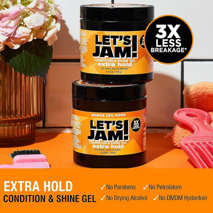 Let'S Jam! Shining and Conditioning Hair Gel by Dark and Lovely, Extra Hold, All Hair Types, Styling Gel Great for Braiding, Twisting & Smooth Edges, Extra Hold, 4.4 Oz