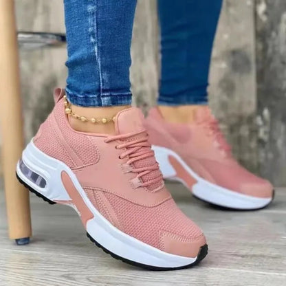 Women'S Flying Weave Mesh Breathable Sports Shoes Air Cushion Lightweight Casual Sneakers Athletic Tennis Shoes Walking Sneakers