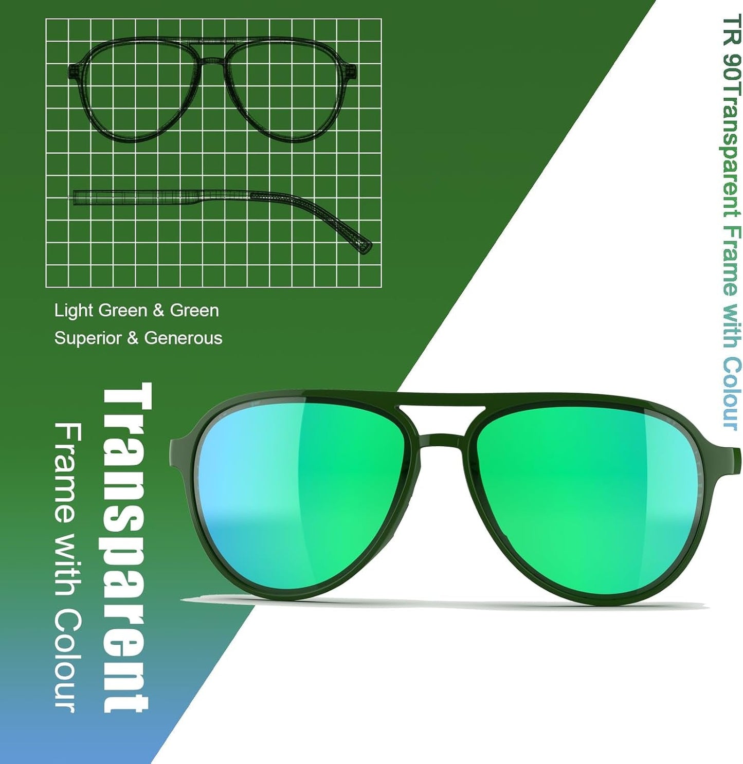 Lightweight TAC Polarized Tinted Classic Vintage Retro 70S Sunglasses, TR-90 Frame for Women Men, UV 400 Protection