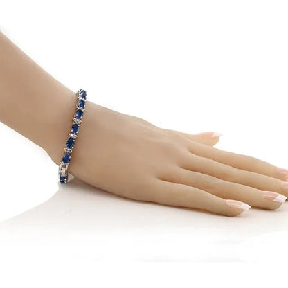 Gem Stone King 925 Sterling Silver Gorgeous Oval and Round Sparkling Cubic Zirconia CZ Tennis Bracelet Jewelry Gift