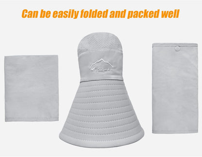 Fishing Hat for Men & Women, Outdoor UV Sun Protection Wide Brim Hat with Face Cover & Neck Flap