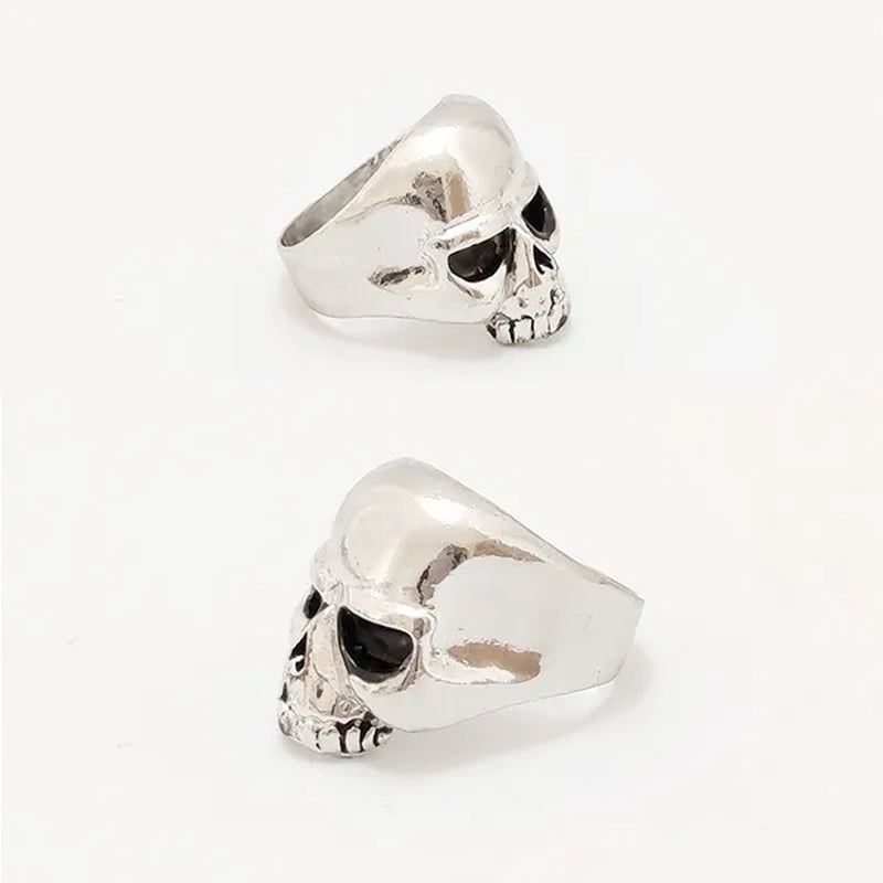 4 Pcs Silver Plated Gothic Rings | Sterling Silver Skull Rings | Grim Reaper Rings | Spider Rings For Men | Biker Rings
