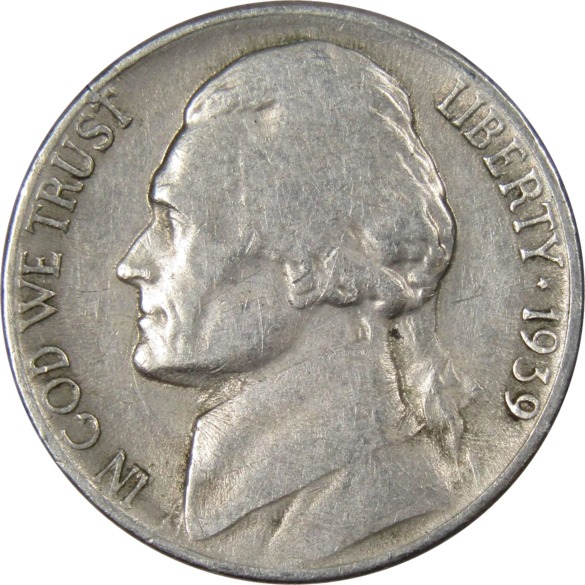 1939 S Jefferson Nickel 5 Cent Piece, about Good (AG), Collectible Coin, Nickel, Silver Master Coins - WORLD TIME VISITS