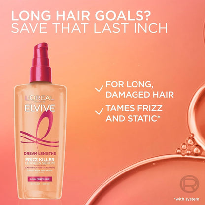 Elvive Dream Lengths Frizz Killer Leave-In Serum, 3.4 Ounce