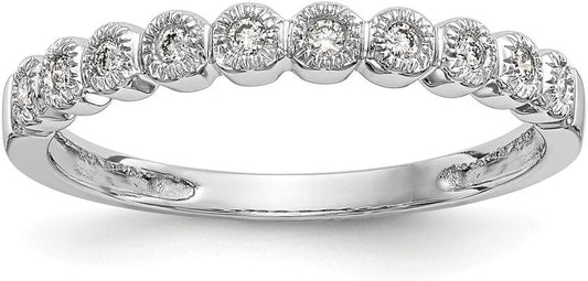 Solid 14K White Gold Diamond Ring (2Mm) (1/10Ct.)