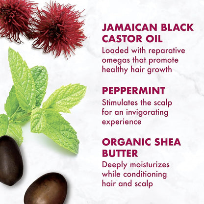 Conditioner 100% Pure Jamaican Black Castor Oil to Intensely Smooth and Nourish Hair with Shea Butter, Peppermint and Apple Cider Vinegar 13 Oz