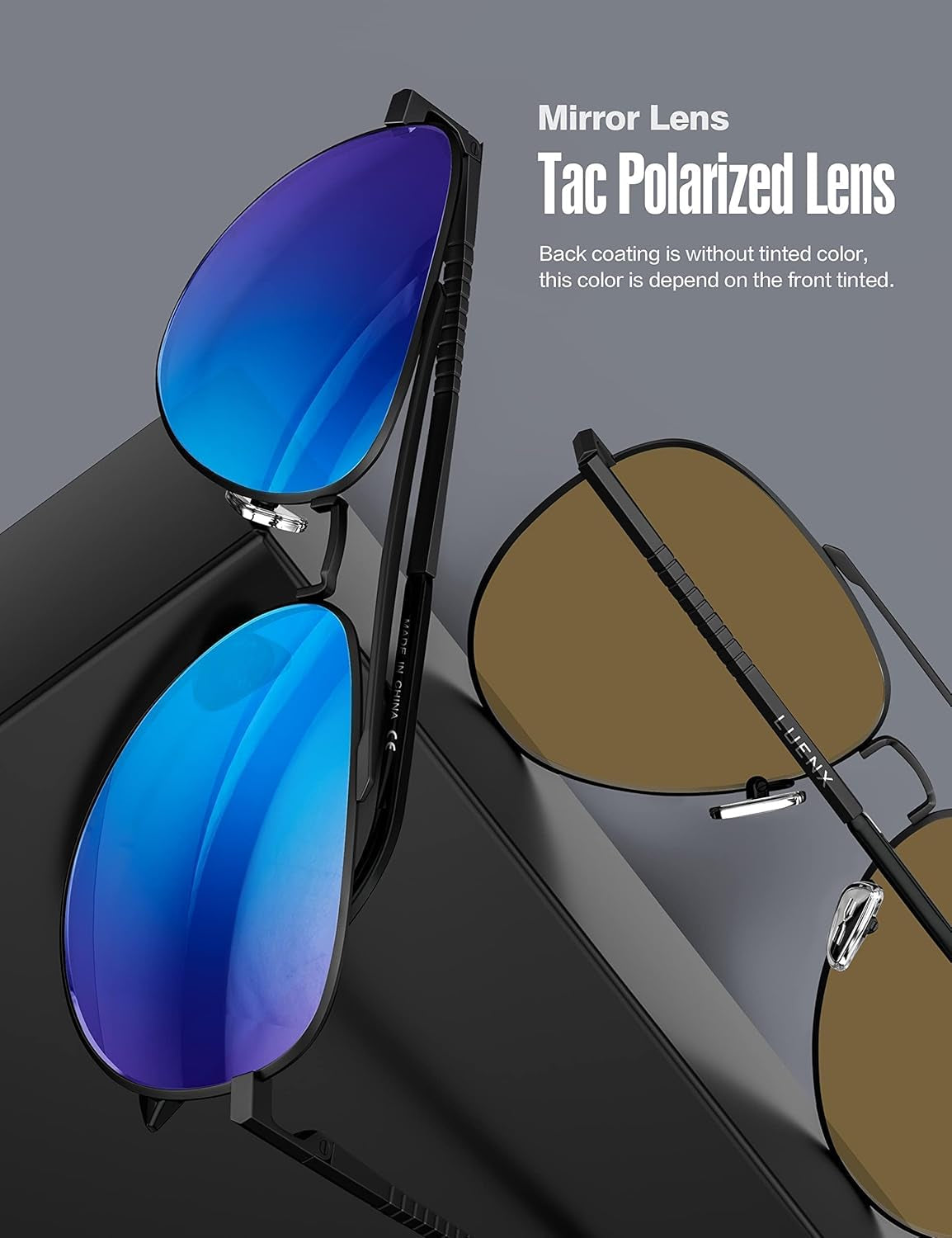 Aviator Sunglasses for Men Women Polarized Driving Classic Shades - UV 400 Protection with Accessories 60MM