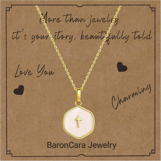 2 Pcs Cross Necklace for Women, Gold/Sterling Silver Plated Dainty Cross Pendant Necklace, Adjustable Chain, Trendy Gold Jewelry Gift for Women and Men - WORLD TIME VISITS