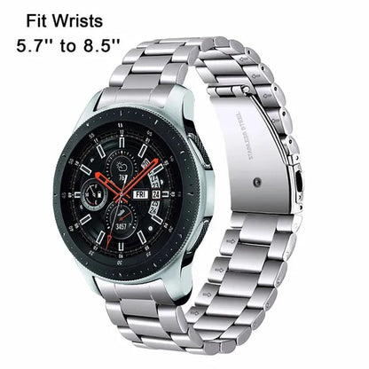 Premium Stainless Steel Watchband for Samsung Galaxy Watch 46mm SM-R800 Sports Band Curved End Strap Wrist Bracelet Silver Black - WORLD TIME VISITS