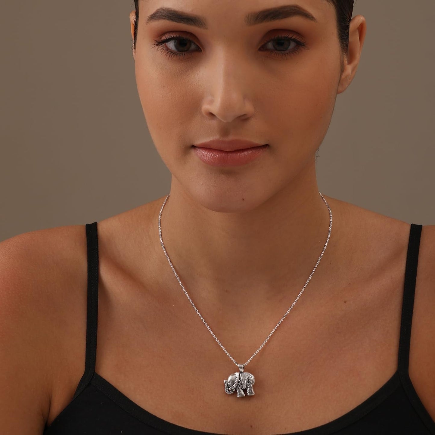 925 Sterling Silver Elephant Necklace for Women | Animal Necklace Pendant Gift for Animal Lover | Good Luck Elephant Pendant Necklace Jewelry