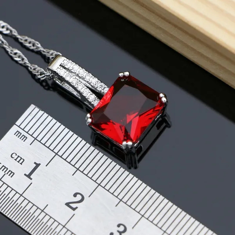 6 Colors Choice Gemstone Beads 925 Silver Jewelry Sets Sapphire Garnet Emerald Topaz Ruby Jewelry Set for Women