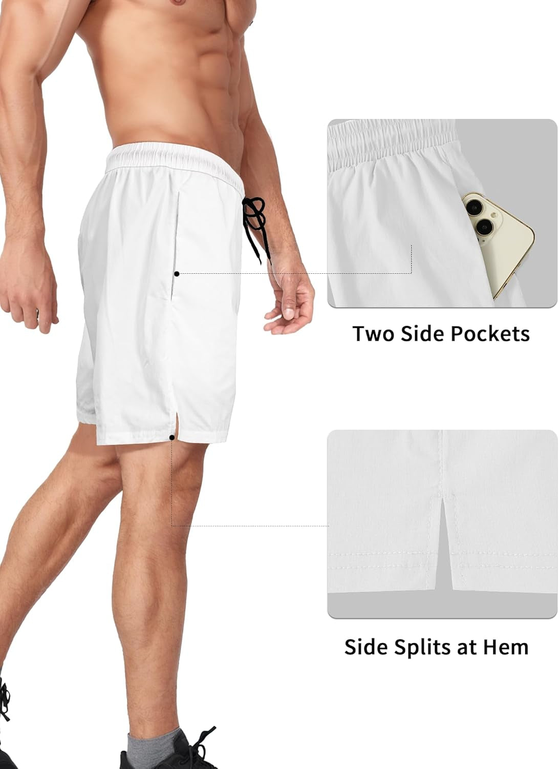 2 Pack Mens Athletic Shorts 5 Inch Inseam Workout Gym Running Shorts for Men Quick Dry Lightweight Summer Shorts