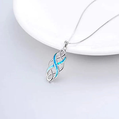 New Fashion 925 Sterling Silver Celtic Knot Necklace for Women Elegant Bridal Wedding Necklace