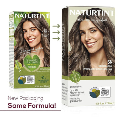 6N Dark Blonde Permanent Hair Color (Pack of 1), Ammonia Free, Vegan, Cruelty Free, up to 100% Gray Coverage, Long Lasting Results (Packaging May Vary) - WORLD TIME VISITS