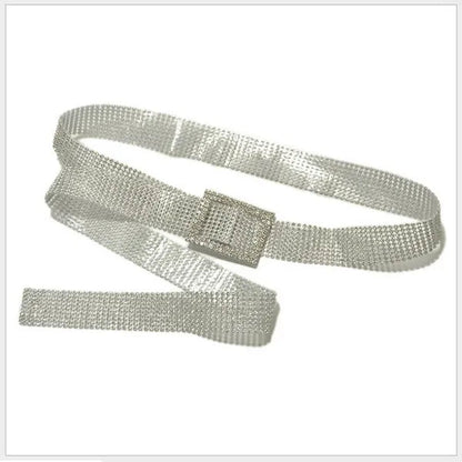 Brilliant Women's Belt Waist Chain Full Diamond Rhinestone Crystal Belt Luxury Large Party Silver Waist Belt