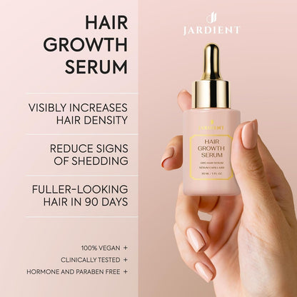 Hair Growth Serum: Veganic Natural Hair Growth Oil - Hair Loss Treatment for Women and Men - GRO Hair Serum for Thining Hair - Fuller Thicker and Healthier Hair in 90 Days, 1 Fl Oz
